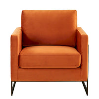 Fauteuil moderne en velours LeisureMod Lincoln avec cadre en acier noir - 35