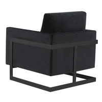 Fauteuil moderne en velours LeisureMod Lincoln avec cadre en acier noir - 35