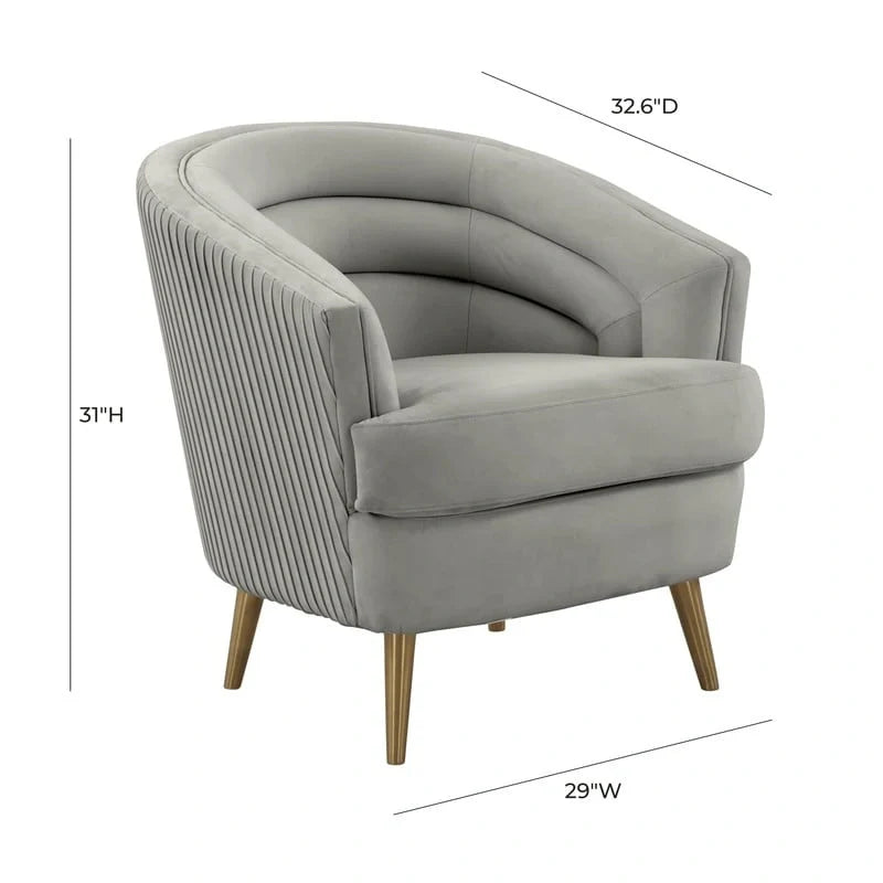 Fauteuil d'appoint en velours Jules par Inspire Me Home Decor - 29 larg. x 32,6 prof. x 31 haut.