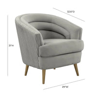 Fauteuil d'appoint en velours Jules par Inspire Me Home Decor - 29 larg. x 32,6 prof. x 31 haut.
