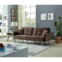 Causeuse Canapé-Lit Futon Convertible en Velours 75.6 pouces