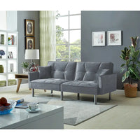 Causeuse Canapé-Lit Futon Convertible en Velours 75.6 pouces