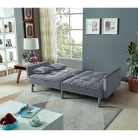 Causeuse Canapé-Lit Futon Convertible en Velours 75.6 pouces