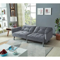 Causeuse Canapé-Lit Futon Convertible en Velours 75.6 pouces