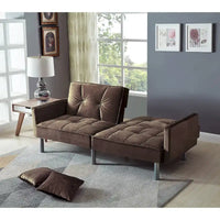 Causeuse Canapé-Lit Futon Convertible en Velours 75.6 pouces