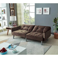 Causeuse Canapé-Lit Futon Convertible en Velours 75.6 pouces