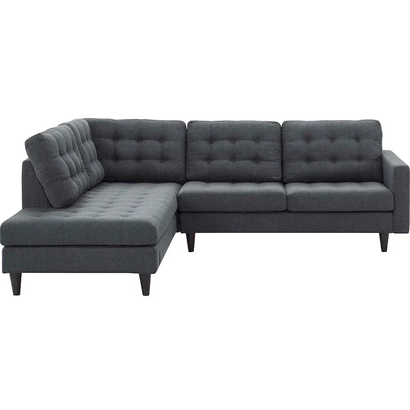 Canapé Sectionnel d'Angle Accoudoir Gauche Rembourré en Tissu 2 Pièces