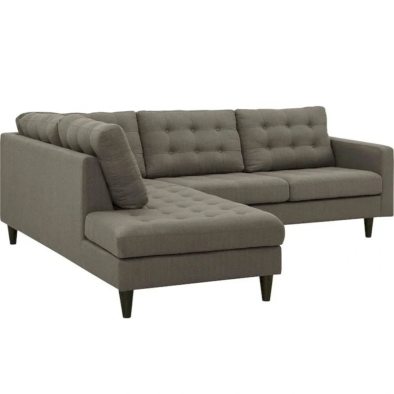Canapé Sectionnel d'Angle Accoudoir Gauche Rembourré en Tissu 2 Pièces