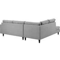 Canapé Sectionnel d'Angle Accoudoir Gauche Rembourré en Tissu 2 Pièces