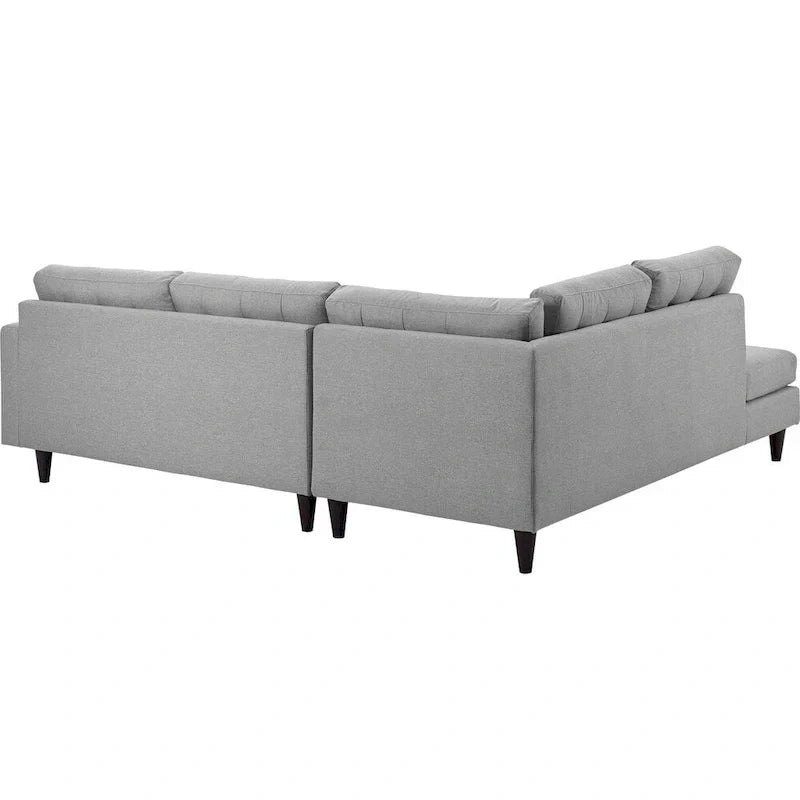 Canapé Sectionnel d'Angle Accoudoir Gauche Rembourré en Tissu 2 Pièces