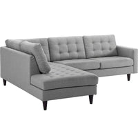 Canapé Sectionnel d'Angle Accoudoir Gauche Rembourré en Tissu 2 Pièces