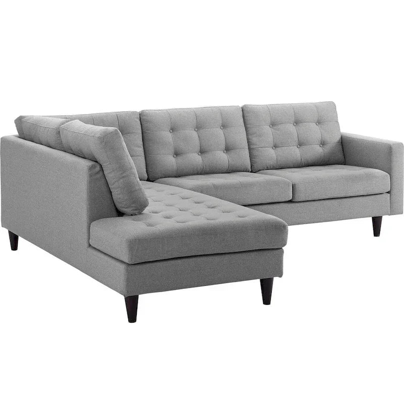 Canapé Sectionnel d'Angle Accoudoir Gauche Rembourré en Tissu 2 Pièces