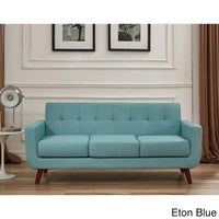 U.S. Pride Furniture Grace Rainbeau Canapé mid-century capitonné rembourré en lin