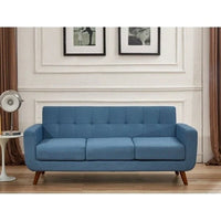 U.S. Pride Furniture Grace Rainbeau Canapé mid-century capitonné rembourré en lin