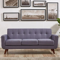 U.S. Pride Furniture Grace Rainbeau Canapé mid-century capitonné rembourré en lin
