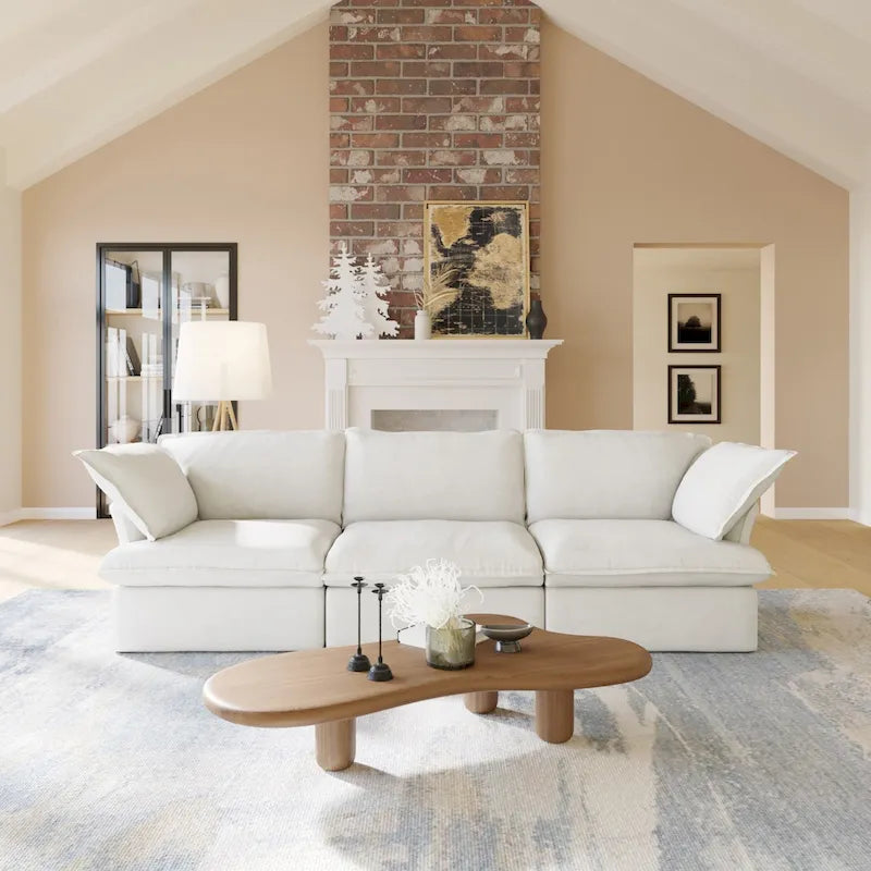 Canapé Sectionnel en Velours Moderne Rembourré pour Salon