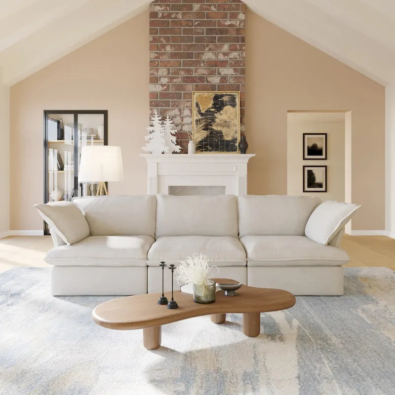 Canapé Sectionnel en Velours Moderne Rembourré pour Salon