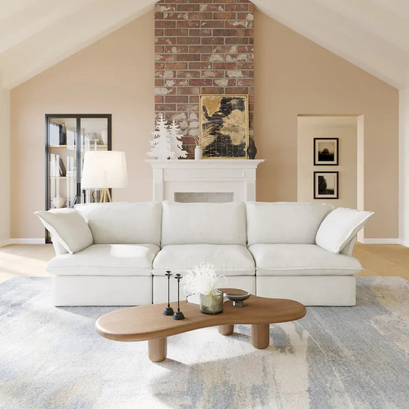 Canapé Sectionnel en Velours Moderne Rembourré pour Salon