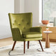 Fauteuil d'appoint contemporain en velours capitonné avec oreilles, lot de 2 - 36,6 H x 28 L x 28,4 P
