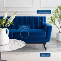 Causeuse en velours performance capitonné Engage Channel