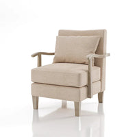 Fauteuil d'appoint contemporain en tissu et vinyle beige Cova par Furniture of America