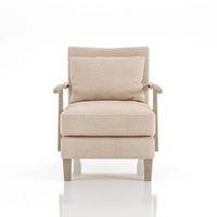 Fauteuil d'appoint contemporain en tissu et vinyle beige Cova par Furniture of America