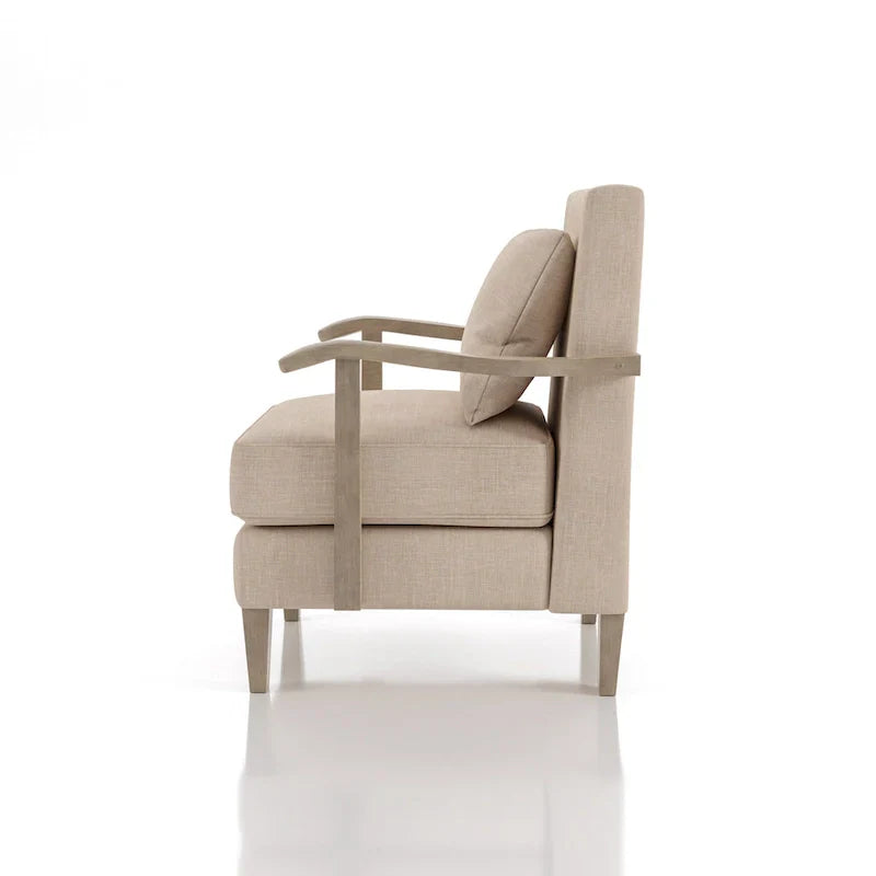 Fauteuil d'appoint contemporain en tissu et vinyle beige Cova par Furniture of America