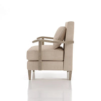 Fauteuil d'appoint contemporain en tissu et vinyle beige Cova par Furniture of America