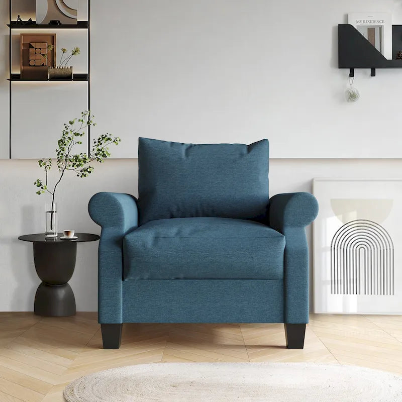 Fauteuil rembourré en lin classique CraftPorch