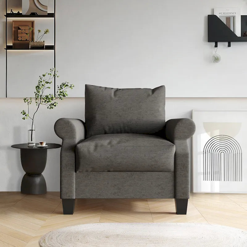Fauteuil rembourré en lin classique CraftPorch