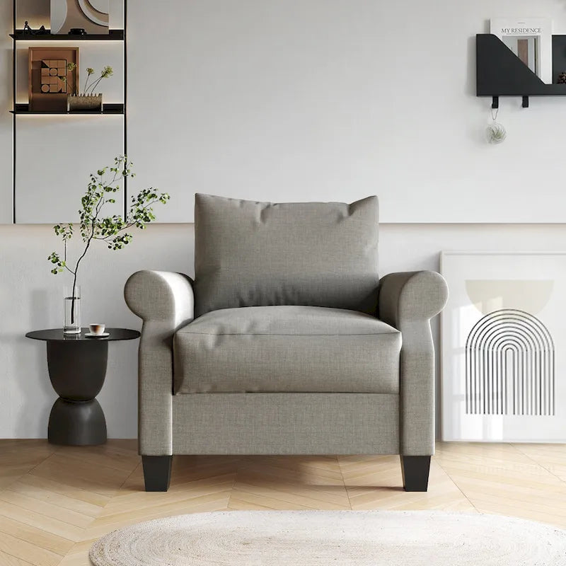 Fauteuil rembourré en lin classique CraftPorch