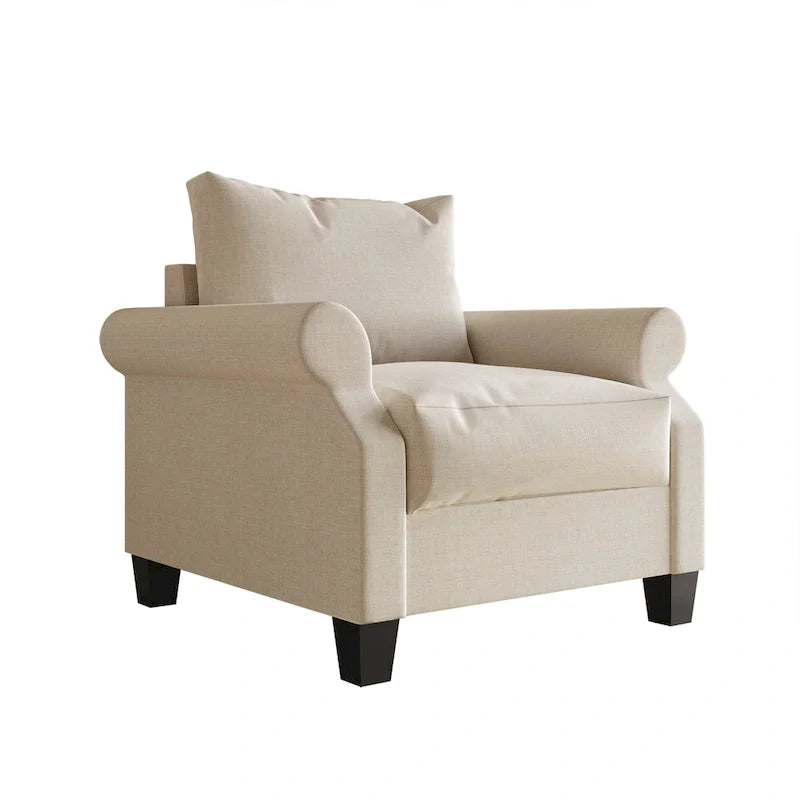 Fauteuil rembourré en lin classique CraftPorch