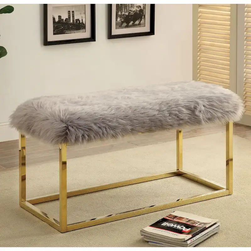 Banc d'entrée en métal Tula Contemporary de 40 pouces par Furniture of America