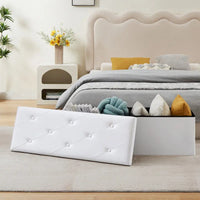 Pouf de rangement pliable, Repose-pieds, Pouf capitonné en cuir, Petit pouf carré pour salon, chambre à coucher, dortoir
