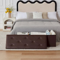 Pouf de rangement pliable, Repose-pieds, Pouf capitonné en cuir, Petit pouf carré pour salon, chambre à coucher, dortoir