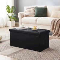 Pouf de rangement pliable, Repose-pieds, Pouf capitonné en cuir, Petit pouf carré pour salon, chambre à coucher, dortoir