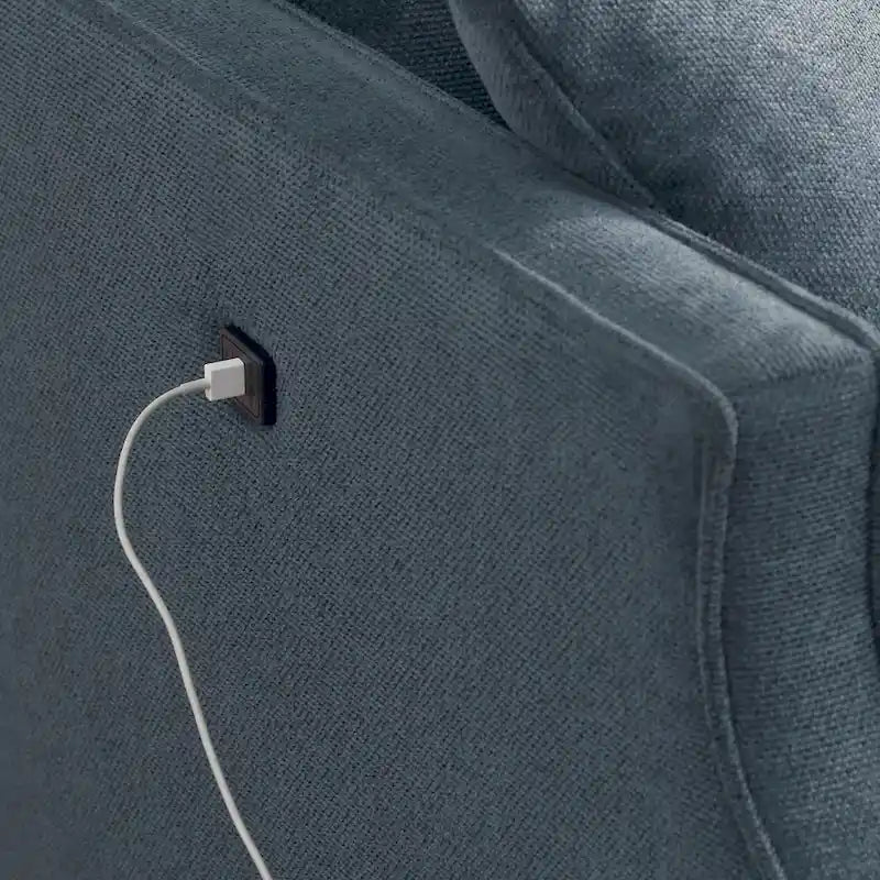 Causeuse 2 Places en Tissu avec Chargement USB