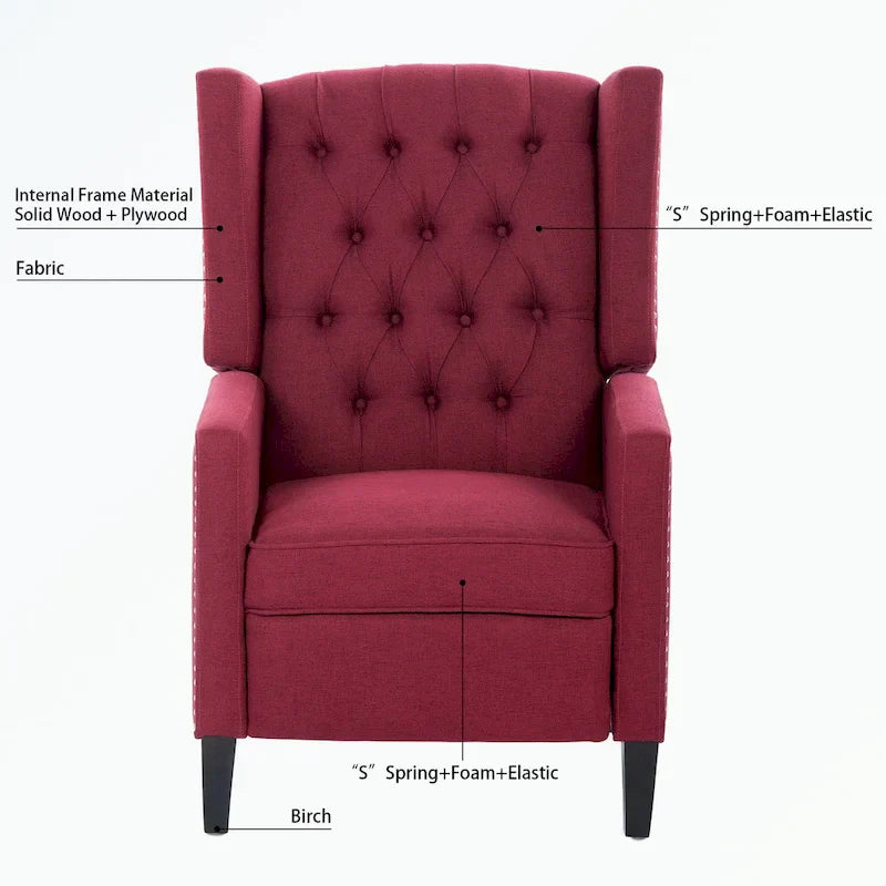 Fauteuil inclinable manuel à dossier oreilles