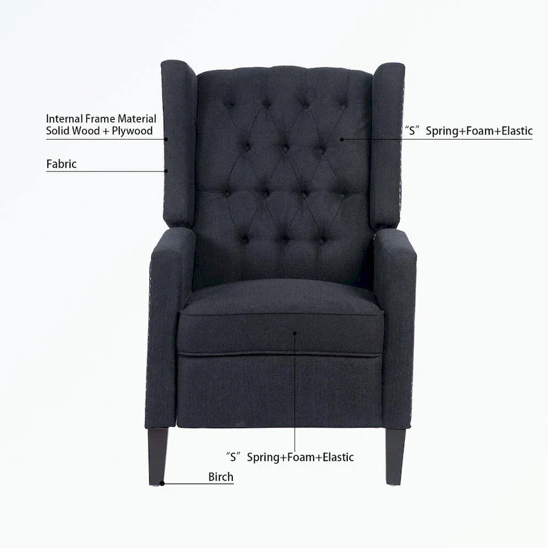 Fauteuil inclinable manuel à dossier oreilles