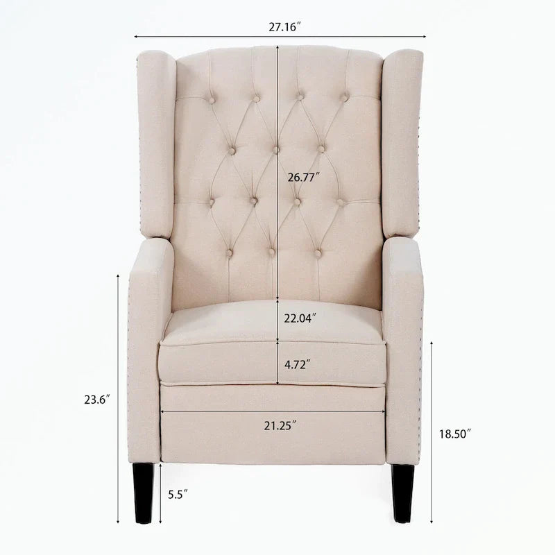 Fauteuil inclinable manuel à dossier oreilles