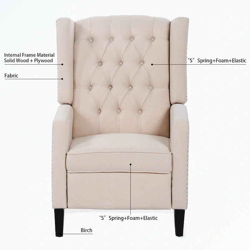 Fauteuil inclinable manuel à dossier oreilles