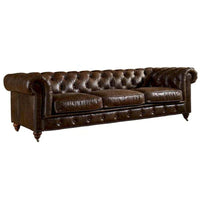 Canapé Chesterfield Century - Cuir châtaigne clair