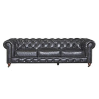 Canapé Chesterfield Century - Cuir châtaigne clair