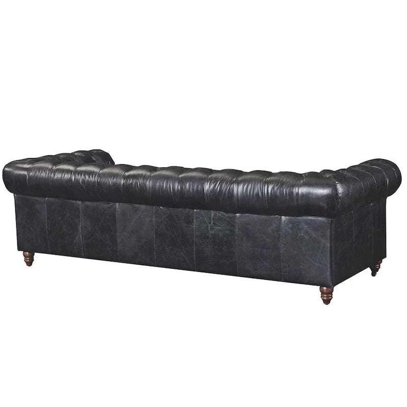 Canapé Chesterfield Century - Cuir châtaigne clair
