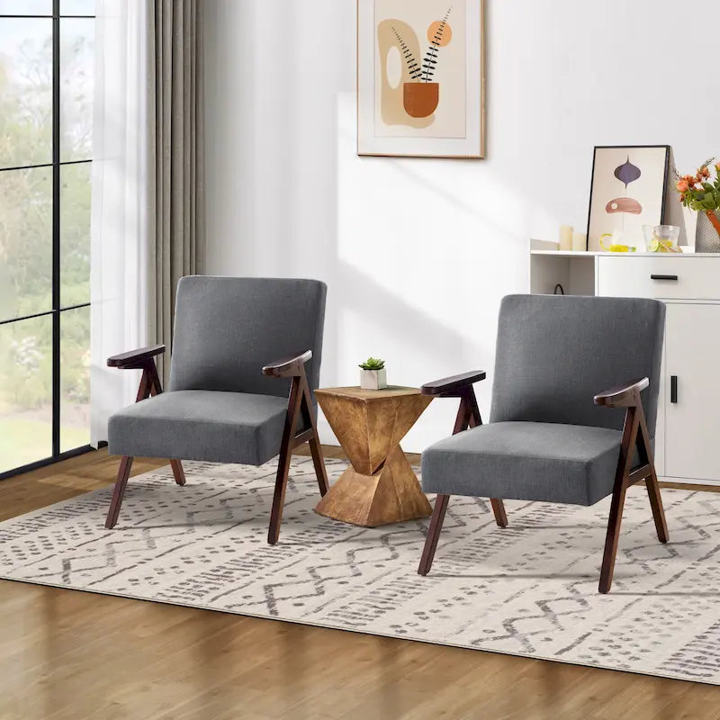 HUIMO Ensemble de 2 fauteuils d'appoint rembourrés pour salon, chambre à coucher