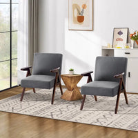 HUIMO Ensemble de 2 fauteuils d'appoint rembourrés pour salon, chambre à coucher