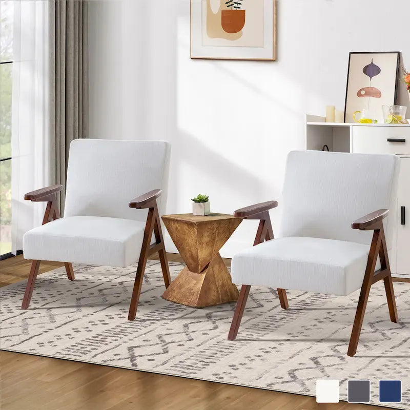 HUIMO - Lot de 2 fauteuils d'appoint tapissés pour salon et chambre