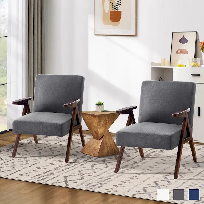 HUIMO Ensemble de 2 fauteuils d'appoint rembourrés pour salon, chambre à coucher