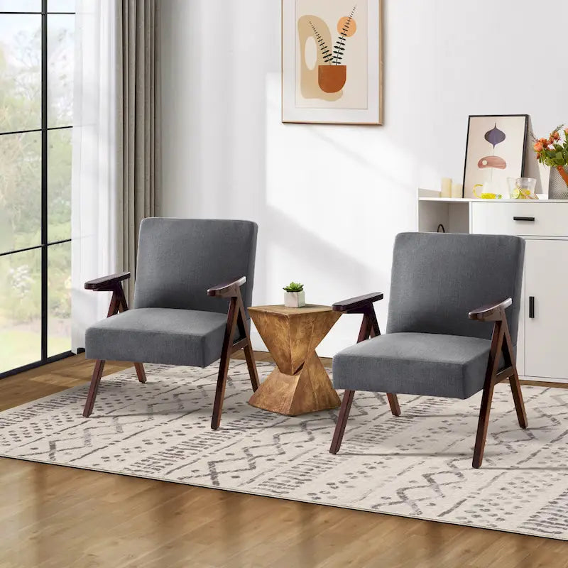 HUIMO - Lot de 2 fauteuils d'appoint tapissés pour salon et chambre