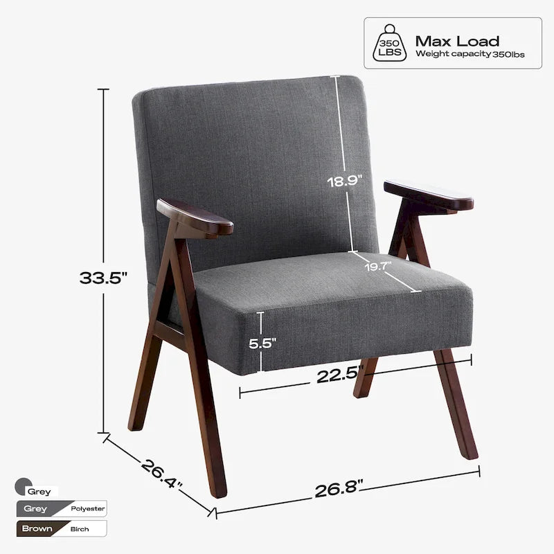 HUIMO - Lot de 2 fauteuils d'appoint tapissés pour salon et chambre